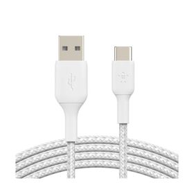 Belkin CAB002BT1MWH Type-C Örgülü 1 m Data ve Hızlı Şarj Kablosu Beyaz