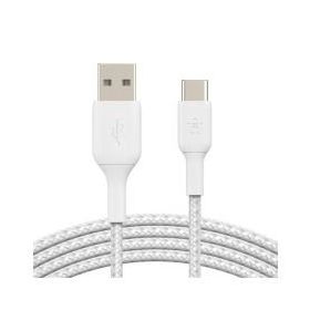 Belkin CAB002BT1MWH Type-C Örgülü 1 m Data ve Hızlı Şarj Kablosu Beyaz