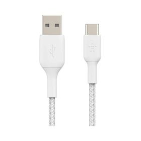 Belkin CAB002BT1MWH Type-C Örgülü 1 m Data ve Hızlı Şarj Kablosu Beyaz