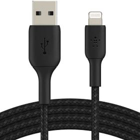 Belkin Örgülü Apple Lightning 2 m Siyah Hızlı Şarj ve Data Kablosu