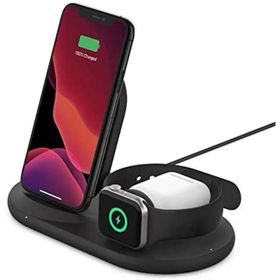 Belkin Siyah 3-in-1 Apple Ürünleri için Kablosuz Şarj Cihazı