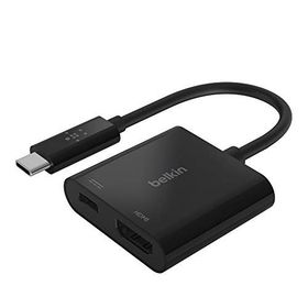 Belkin USB-C-HDMI Adaptörü Şarj Cihazı AVC002btBK 4K UHD Videoyu Bağlı Cihazlar İçin 60 W’a Kadar Doğrudan İletim Gücünü Destekler Macbook Pro HDMI Adaptörü