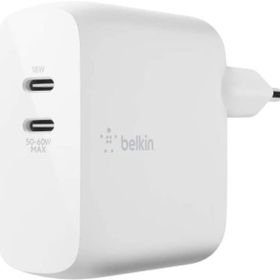 Belkin WCH013VFWH 68W Çift USB-C Power Delivery GaN Duvar Şarj Cihazı