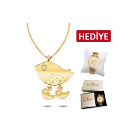 Bella Gloria AGK0010 İki Çocuklu Anne Altın Kolye