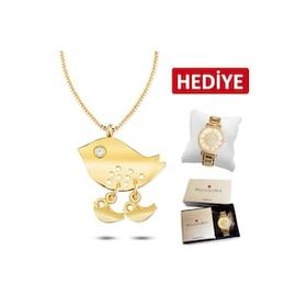 Bella Gloria AGK0010 İki Çocuklu Anne Altın Kolye