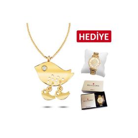 Bella Gloria AGK0010 İki Çocuklu Anne Altın Kolye