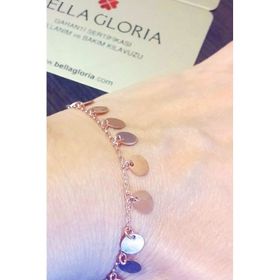 Bella Gloria GB00345 Yuvarlak Pullu Rose Gümüş Bileklik