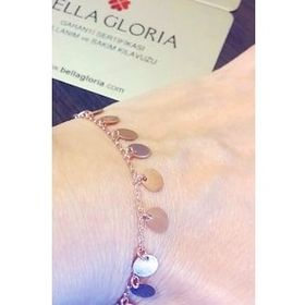 Bella Gloria GB00345 Yuvarlak Pullu Rose Gümüş Bileklik