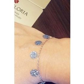 Bella Gloria GB00462 Yuvarlak Pullu Gümüş Bileklik