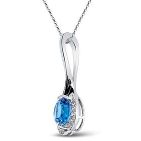 Bella Gloria GK00119 Altın Kaplamalı Pırlanta Mavi Topaz Birtanem Burç Kolyesi