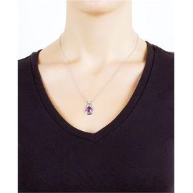 Bella Gloria GK00123 Altın Kaplamalı Pırlanta Ametist Seni Seviyorum Kolye