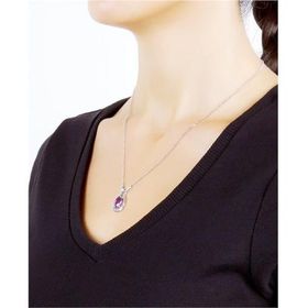 Bella Gloria GK00123 Altın Kaplamalı Pırlanta Ametist Seni Seviyorum Kolye