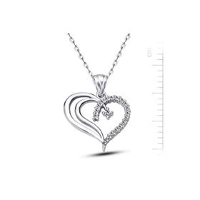 Bella Gloria GK00162 Tek Taşlı Kalp Gümüş Kolye