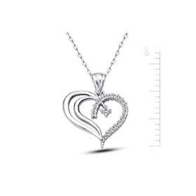 Bella Gloria GK00162 Tek Taşlı Kalp Gümüş Kolye
