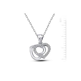 Bella Gloria GK00168 Altın Kaplamalı 925 Ayar Gümüş Çift Kalp Kolye