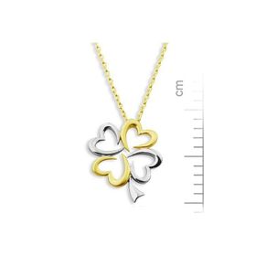 Bella Gloria GK00285 Mavi Opal Maça Gümüş Kolye