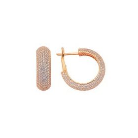 Bella Gloria GP00149 Mikro Taşlı Halka Rose Gümüş Küpe