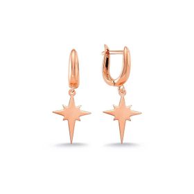 Bella Gloria GP00151 Kutup Yıldızı Taşsız Rose Gümüş Küpe