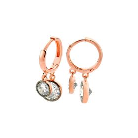 Bella Gloria GP00154 İki Taşlı Sallantılı Rose Gümüş Küpe