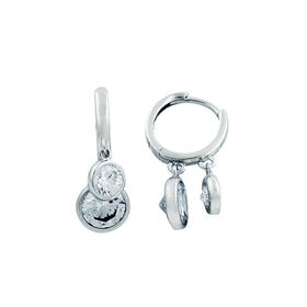 Bella Gloria GP00155 İki Taşlı Sallantılı Rose Gümüş Küpe