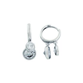 Bella Gloria GP00155 İki Taşlı Sallantılı Rose Gümüş Küpe