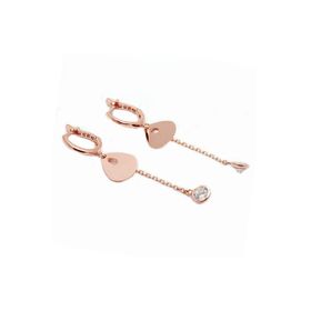 Bella Gloria GP00161 Taş Sallantılı Damla Roz Gümüş Küpe