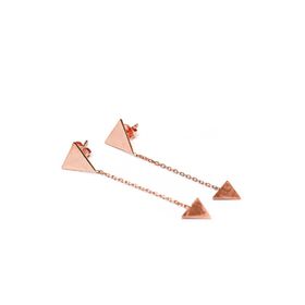 Bella Gloria GP00165 Sallantılı Üçgen Rose Gümüş Küpe