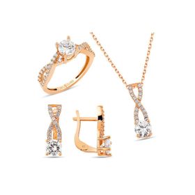 Bella Gloria GP00165 Sallantılı Üçgen Rose Gümüş Küpe