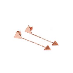 Bella Gloria GP00165 Sallantılı Üçgen Rose Gümüş Küpe