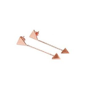 Bella Gloria GP00165 Sallantılı Üçgen Rose Gümüş Küpe