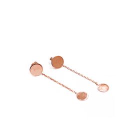 Bella Gloria GP00166 Sallantılı Yuvarlak Rose Gümüş Küpe