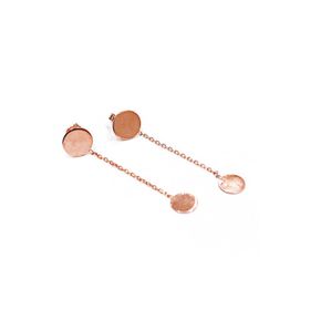 Bella Gloria GP00166 Sallantılı Yuvarlak Rose Gümüş Küpe