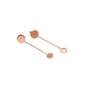 Bella Gloria GP00166 Sallantılı Yuvarlak Rose Gümüş Küpe