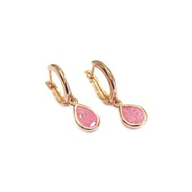 Bella Gloria GP00181 Simli Pembe Damla Taşlı Roz Gümüş Küpe