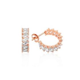 Bella Gloria GP0021 Baget Taşlı Rose Gümüş Küpe