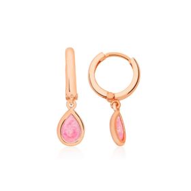 Bella Gloria GP00215 Pembe Damla Taşlı Rose Gümüş Küpe