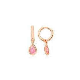Bella Gloria GP00215 Pembe Damla Taşlı Rose Gümüş Küpe