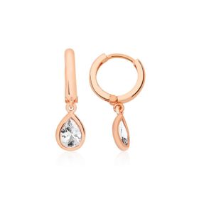 Bella Gloria GP00216 Damla Taşlı Rose Gümüş Küpe