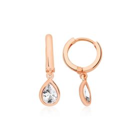 Bella Gloria GP00216 Damla Taşlı Rose Gümüş Küpe