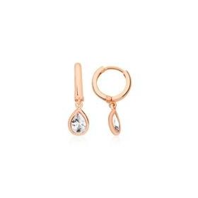 Bella Gloria GP00216 Damla Taşlı Rose Gümüş Küpe