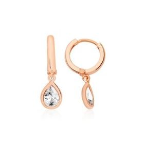 Bella Gloria GP00216 Damla Taşlı Rose Gümüş Küpe