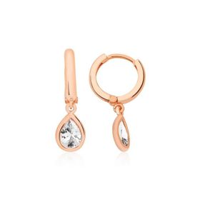Bella Gloria GP00216 Damla Taşlı Rose Gümüş Küpe