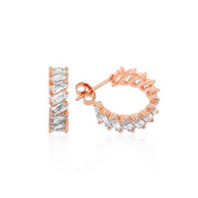 Bella Gloria GP00217 Baget Taşlı Rose Gümüş Küpe