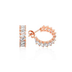 Bella Gloria GP00217 Baget Taşlı Rose Gümüş Küpe
