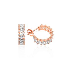Bella Gloria GP00217 Baget Taşlı Rose Gümüş Küpe