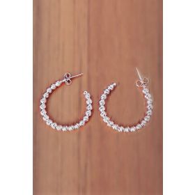 Bella Gloria GP00221 Halka Top Roz Gümüş Küpe