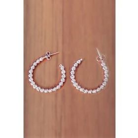 Bella Gloria GP00221 Halka Top Roz Gümüş Küpe
