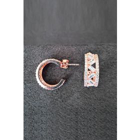 Bella Gloria GP00223 Baget Taşlı Roz Gümüş Küpe
