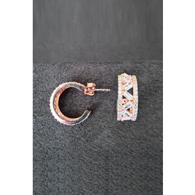 Bella Gloria GP00223 Baget Taşlı Roz Gümüş Küpe