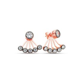 Bella Gloria GP00298 Elmas Piercing Roz Gümüş Küpe